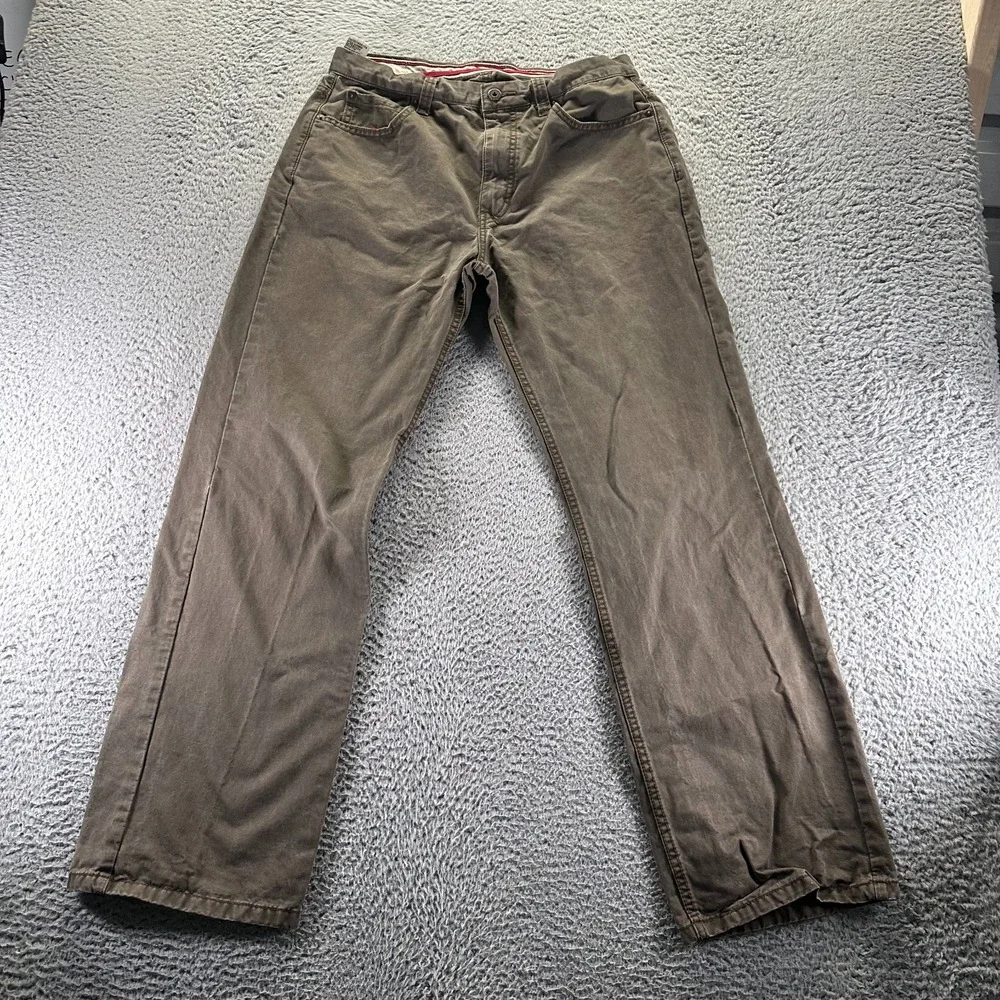 Dockers Pant Mens 32x32 Brown Cotton Chino Straight Classic Fit Preppy Business